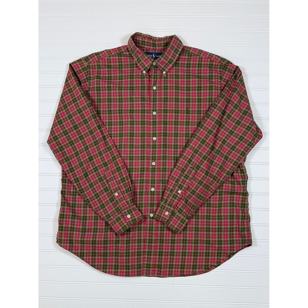 Ralph Lauren Classic Fit Plaid Button Down Shirt Pony Logo XL